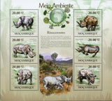 Rhinos Stamp Ceratotherium Simum & Diceros Bicornis S/S MNH #3584-3589