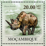 Rhinos Stamp Ceratotherium Simum & Diceros Bicornis S/S MNH #3584-3589