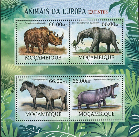 Animals of Europe Stamp Coelodonta Antiquitatis Hippopotamus S/S MNH #5861-5864