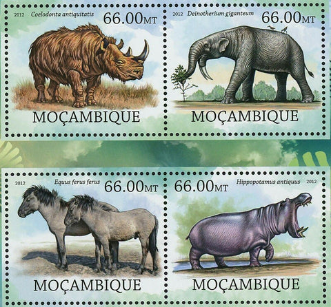 Animals of Europe Stamp Coelodonta Antiquitatis Hippopotamus S/S MNH #5861-5864