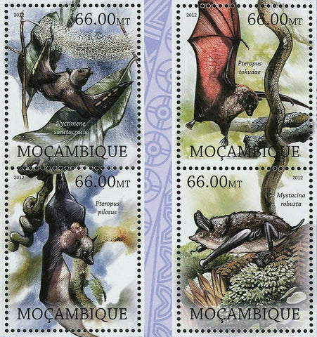 Bats Stamp Nyctimene Sanctaecrucis Mystacina Robusta S/S MNH #5851-5854