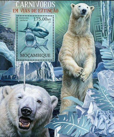 Carnivores Stamp Carcharodon Carcharias Ursus Maritimus Souvenir Sheet MNH #5802