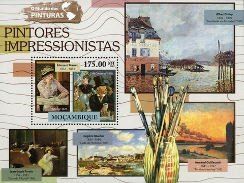 Impressionism Paintings Stamp Edouard Manet Alfred Sisley S/S MNH #5183 / Bl.541