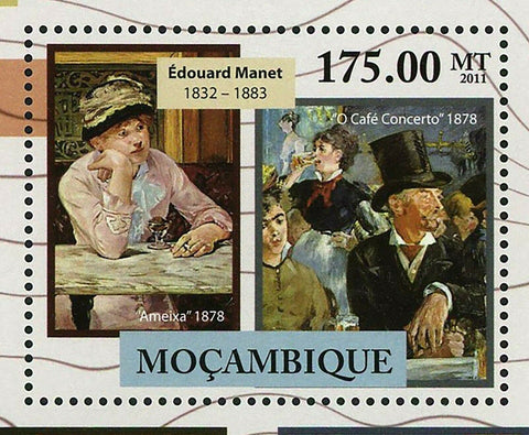 Impressionism Paintings Stamp Edouard Manet Alfred Sisley S/S MNH #5183 / Bl.541