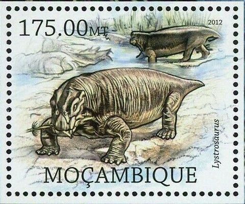 Reptiles Stamp Lystrosaurus Dimetrodon Eoraptor Dinosaur S/S MNH #5840 / Bl.641