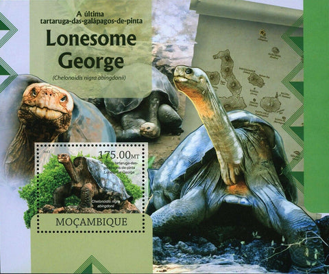 Lonesome George Stamp Chelonoidis Nigra Abingdonii Turtle S/S MNH #6061 / Bl.675