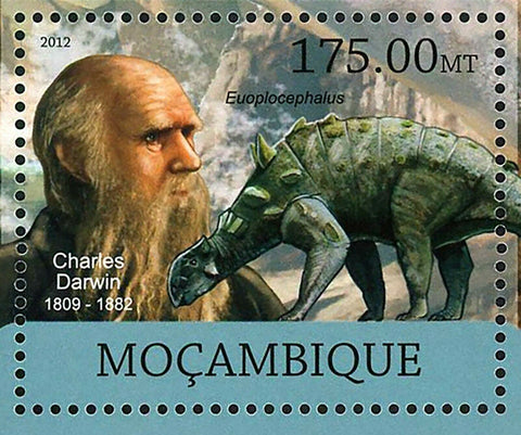 Charles Darwin Stamp Dinosaurs Meteorite Pteranodon Euoplocephalus S/S MNH #5873