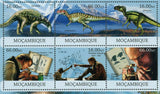 Charles Darwin Stamp Dinosaurs Sauropelta Ceratosaurus Allosaurus S/S MNH #5867