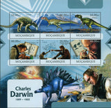 Charles Darwin Stamp Dinosaurs Sauropelta Ceratosaurus Allosaurus S/S MNH #5867