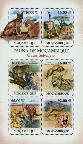 Wild Cats Stamp Caracal Caracal Acinonyx Jubatus Souvenir Sheet MNH #5015-5020