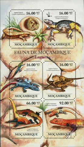 Lizards Stamp Tropical Emperator Platysaurus Intermedius S/S MNH #4854-4859