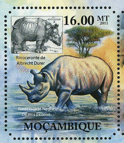 Rhinos Stamp Rinoceronte de Albrecht Durer Diceros Bicornis S/S MNH #4980-4985