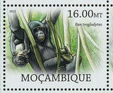 Monkeys Stamp Pan Paniscus Gorilla Beringei Pan Troglodytes S/S MNH #5824-5829