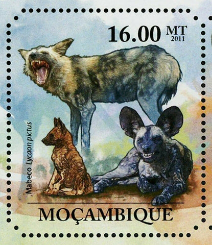 African Wild Dogs Stamp Lycaon Pictus Connochaetes Taurinus S/S MNH #5022-5027