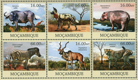 Kruger Park Stamp Syncerus Caffer Lycaon Pictus Hippopotamus Amphibious S/S MNH