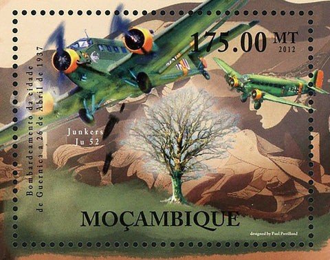 Bombardment Guernica Stamp Aircrafts Junkers Ju 52 Heinkel S/S MNH #5595/Bl. 602