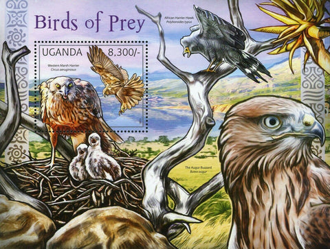 Birds of Prey Stamp Western Marsh Harrier Circus Aeruginosus Hawk S/S MNH #2794