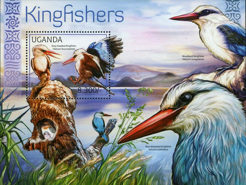 Kingfisher Stamp Grey-headed Kingfisher Halcyon Leucocephala S/S MNH #2789/Bl374