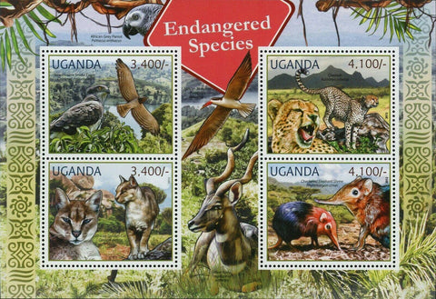 Endangered Species Stamp Beaudouin's Snake Eagle Checkered Elephant S/S MNH