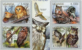 Owl Stamp Birds Pel's Fishing Cape Eagle Spotted African Wood S/S MNH #2795-2798