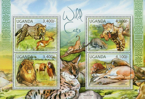 Wild Cats Stamp Leopard Panthera Pardus Acinonyx Jubatus Cheetah S/S MNH #2805