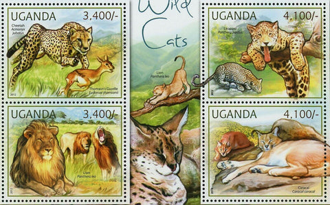 Wild Cats Stamp Leopard Panthera Pardus Acinonyx Jubatus Cheetah S/S MNH #2805