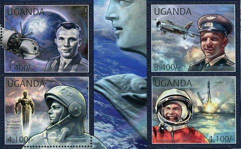 Yuri Gagarin Stamp Vostok 1 Mig-15 Monument Astronaut Space S/S MNH #2844-2847