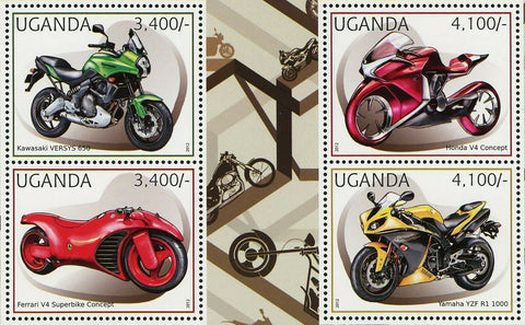 Motorcycles Stamp Kawasaki Versys 650 Yamaha Yzf R1 Ferrari S/S MNH #2896-2899