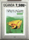 World Wildlife Stamp WWF Frogs Monkey Eagle Butterfly S/S MNH #3157 / Bl. 422