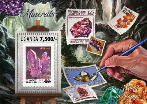 Minerals Stamp Postage Stamp Amethyst Malachite Mimetite S/S MNH #3151 / Bl.436