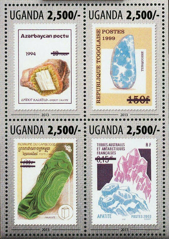 Minerals Stamp Postage Stamp Amethyst Malachite Turquoise S/S MNH #3119-3122