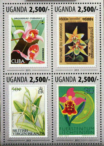 Orchids Stamp Flowers Postage Stamp Dendrobium Souvenir Sheet MNH #3123-3126