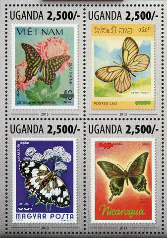 Butterflies Stamp Postage Zetides Agamemnon Aporia Hippia S/S MNH #3127-3130