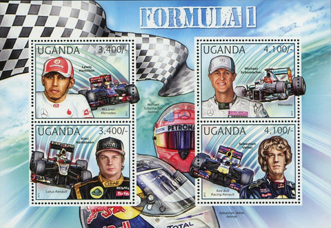 Formula 1 Stamp Lewis Hamilton McLaren Mercedes Michael Schumacher S/S MNH #2906