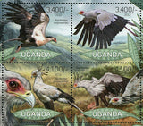 Secretary Bird Stamp Sagittarius Serpentarius Souvenir Sheet of 4 MNH