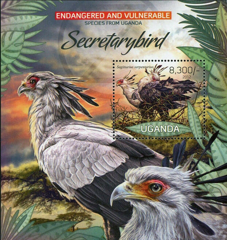 Secretary Bird Stamp Sagittarius Serpentarius Souvenir Sheet MNH