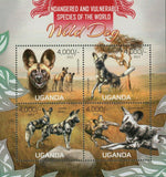 Wild Dogs Stamp Lycaon Pictus Wild Animal Souvenir Sheet MNH #3050-3053