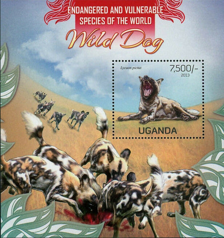 Wild Dogs Stamp Lycaon Pictus Wild Animal Souvenir Sheet MNH #3054 / Bl.423