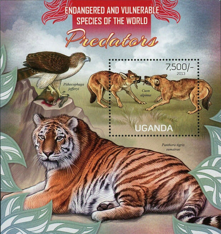Predators Stamp Cuon Alpinus Pithecophaga Jefferyi Panthera Tigris S/S MNH #3039