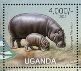 Hippopotamus Stamp Choeropsis Liberiensis Amphibius S/S MNH #3040-3043