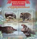 Hippopotamus Stamp Choeropsis Liberiensis Amphibius S/S MNH #3040-3043