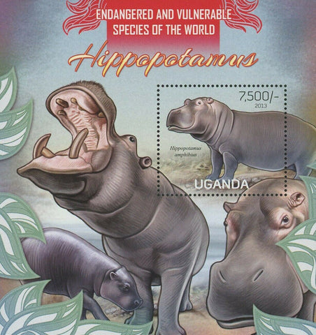 Hippopotamus Stamp Hippo Hippopotamus Amphibius Souvenir Sheet MNH #3044 /Bl.421