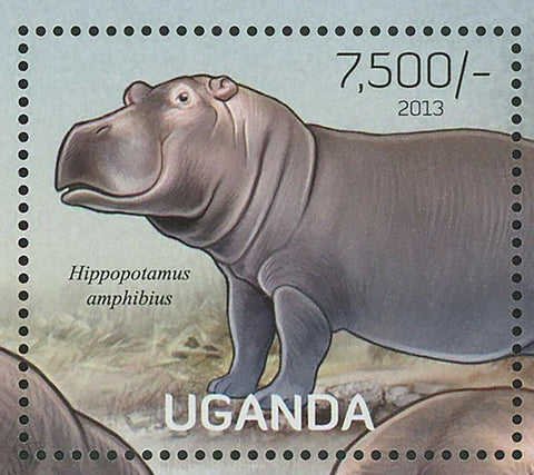 Hippopotamus Stamp Hippo Hippopotamus Amphibius Souvenir Sheet MNH #3044 /Bl.421
