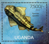 Fish Stamp Carcharodon Carcharias Sphyrna Mokarran Squatina S/S MNH #3024/Bl.417