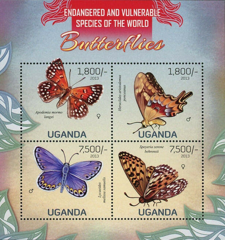 Butterflies Stamp Apodemia Mormo Langei Lycaeides Melissa Samuelis S/S MNH #3015