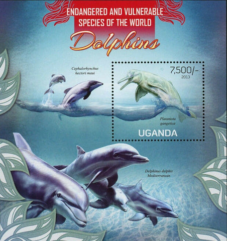 Dolphins Stamp Platanista Gangetica Cephalorhynchus Hectori Maui S/S MNH #3034