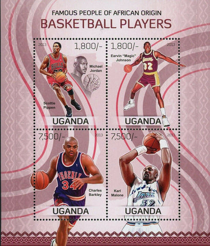 Basketball Players Stamp Scottie Pippen Michael Jordan Karl Malone S/S MNH #3085