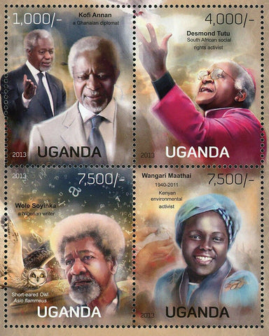 Nobel Peace Prize Stamp Kofi Annan Wangari Maathai Desmond Tutu S/S MNH #3075