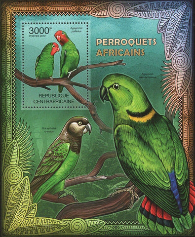 Parrots of Africa Stamp Agapornis Pullarius Poicephalus Crassus S/S MNH #3671