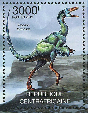 Dinosaurs Stamp Troodon Formosus Ceratosaurus Nasicornis S/S MNH #3656 / Bl.946